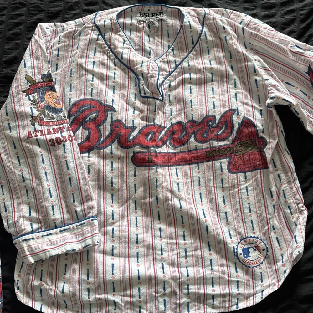 Vintage Braves Striped pj set